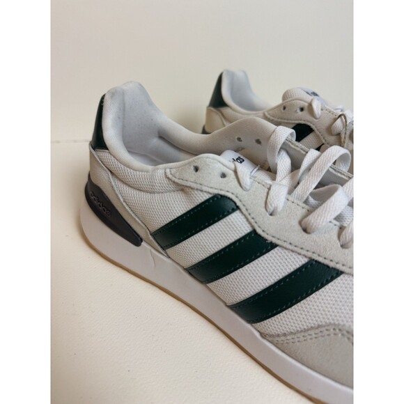 Adidas Run 60\'s 4.0 Sneakers Size 10.5 White Green Shoes Suede Mesh Blend main image 4
